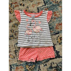 Swiggles Glitter Flamingo Polka Dot Outf